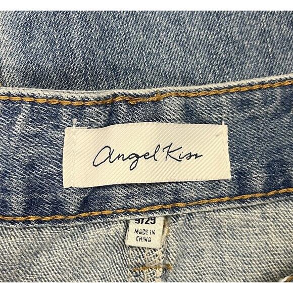 Angel Kiss Y2k Cargo Denim Jean Maxi Skirt Back Split Side Bungee Size 9/29 - Picture 5 of 6